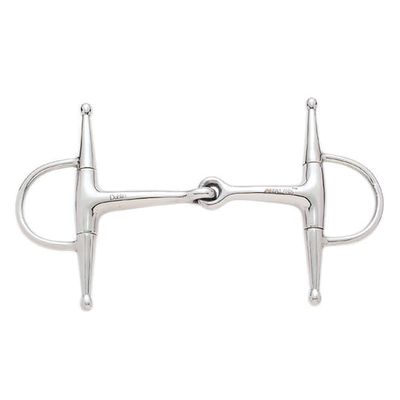 Korsteel Stainless Steel Jointed Short Full Cheek Snaffle Bit, 4.75"