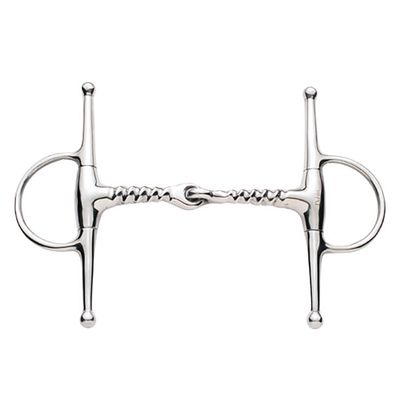 Korsteel Stainless Steel Corkscrew Mouth Full Cheek Snaffle Bit, 4.5"