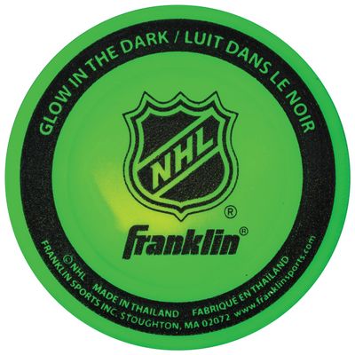Franklin Sports Glow in The Dark Outdoor Street Hockey Puck - Lightweight 2oz - Indoor + Night Play - Kids + Adults - Green