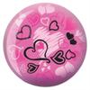 Brunswick Products Hearts Glow Viz-A-Ball Bowling Ball 8lb, Pink/Black, 8 lb view 1