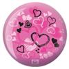 Brunswick Products Hearts Glow Viz-A-Ball Bowling Ball 8lb, Pink/Black, 8 lb view 2