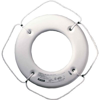 Jim-Buoy HS-20 W Hard Shell Series Life Ring - 20", White