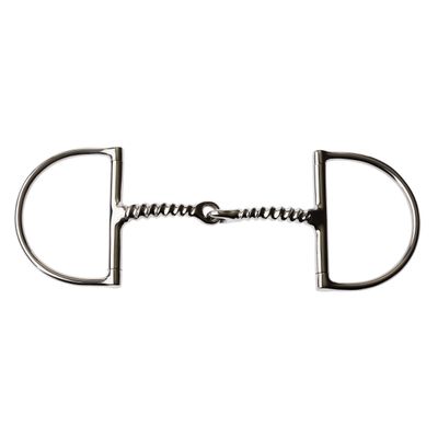 Korsteel Stainless Steel Corkscrew Dee Ring Snaffle Bit, 5"