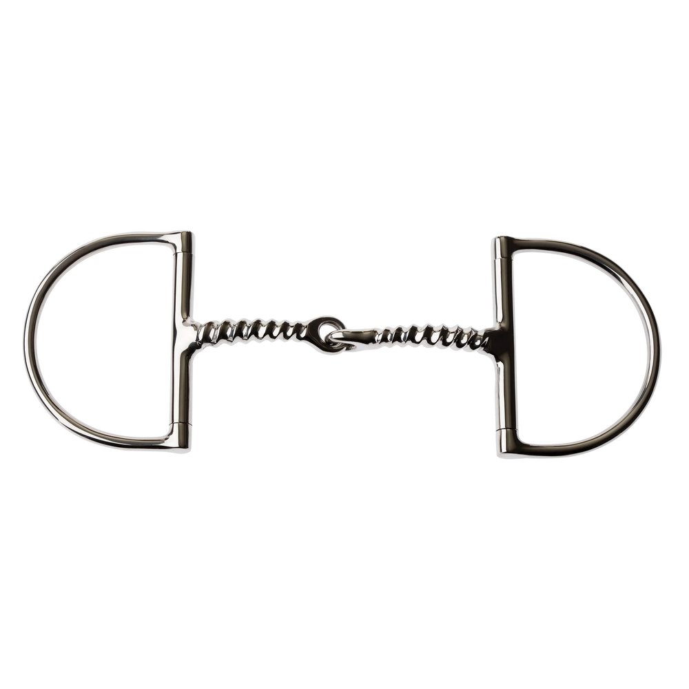 Korsteel Stainless Steel Corkscrew Dee Ring Snaffle Bit, 5"