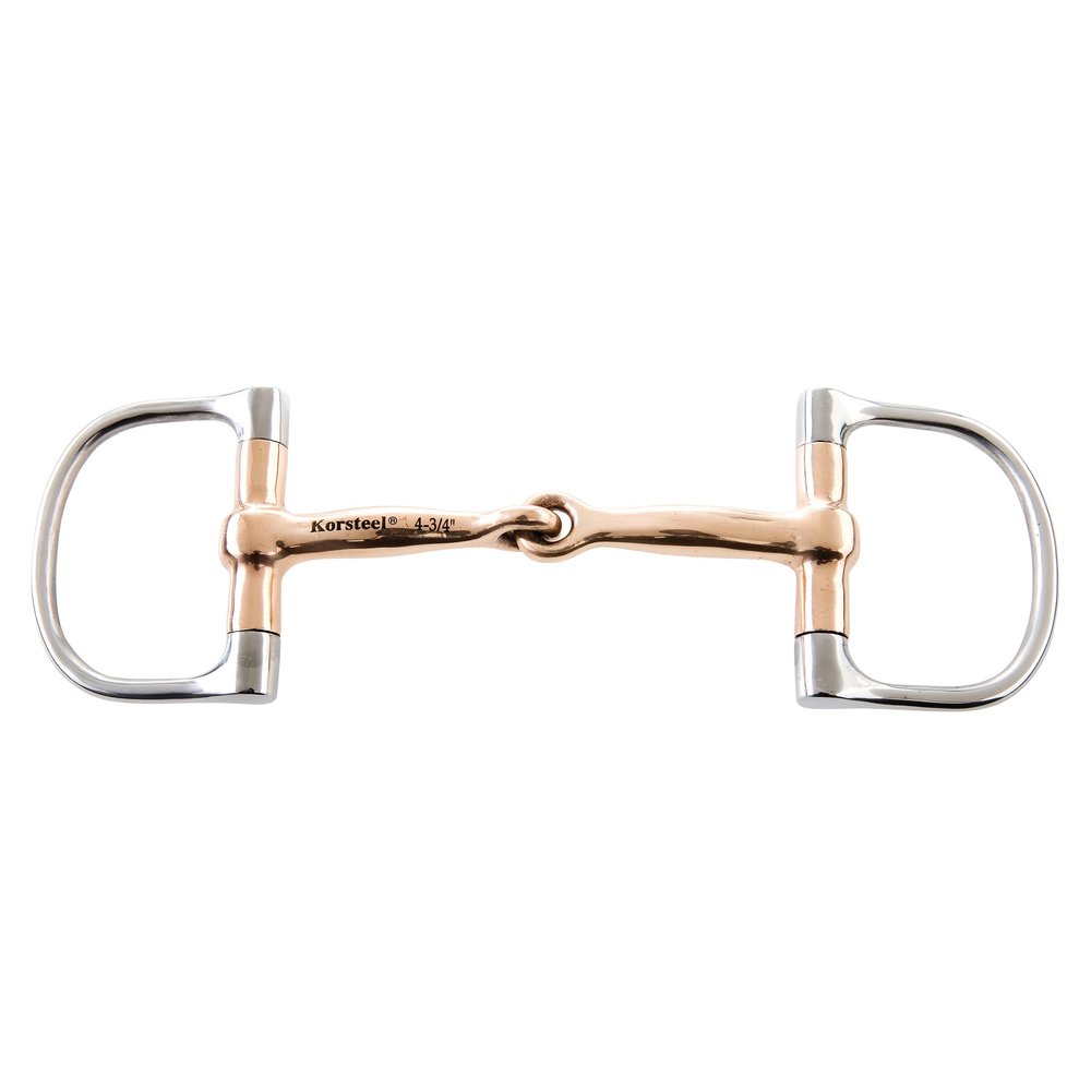 Korsteel Stainless Steel Copper Mouth Dee Ring Snaffle Bit, 5"