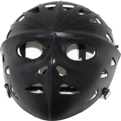 MyLec Pro Goalie Mask, Youth Hockey, High-Impact, Ventilation Holes & Adjustable Elastic Straps, Secure Fit, Halloween Mask (Black,Medium)