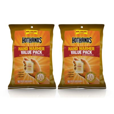 HotHands HH20PRPK16 Hand Warmers - Long Lasting Natural Odorless Air Activated Warmers - Up To 10 Hours Of Heat - 20 Pair Value Pack