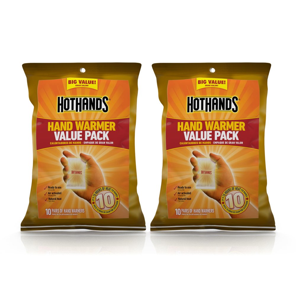HotHands HH20PRPK16 Hand Warmers - Long Lasting Natural Odorless Air Activated Warmers - Up To 10 Hours Of Heat - 20 Pair Value Pack