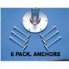 6 PACK Garelick 21026:01 Anchor Base Toggle SS Bolt 1/4"-20 Pedestal Seat Table view 1