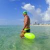 New Wave Swim Bubble for Open Water Swimmers and Triathletes - Be Bright, Be Seen & Be Safer with New Wave While Swimming Outdoors with This Safety Swim Buoy Tow Float (Fluo Green) view 3