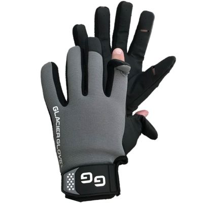 Glacier Glove Unisex Elite Angler Durable Water-Resistant Quick-Dry Multi-Functional Outdoor Slit-Finger Form-Fitted Gloves, Large