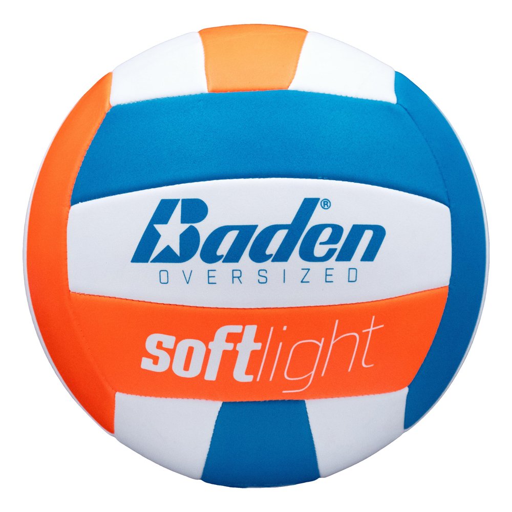 Baden | Softlight VXT2 | No Sting FlexFoam Cover | Youth Oversized Training Volleyball | K-5 Youth Players | 20% Larger + Lighter | Orange/Blue/White | Official Ball of BYOP