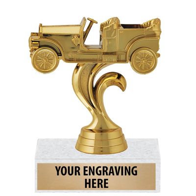 Crown Awards Car Trophies - 4.5" Gold Antique Car Trophies
