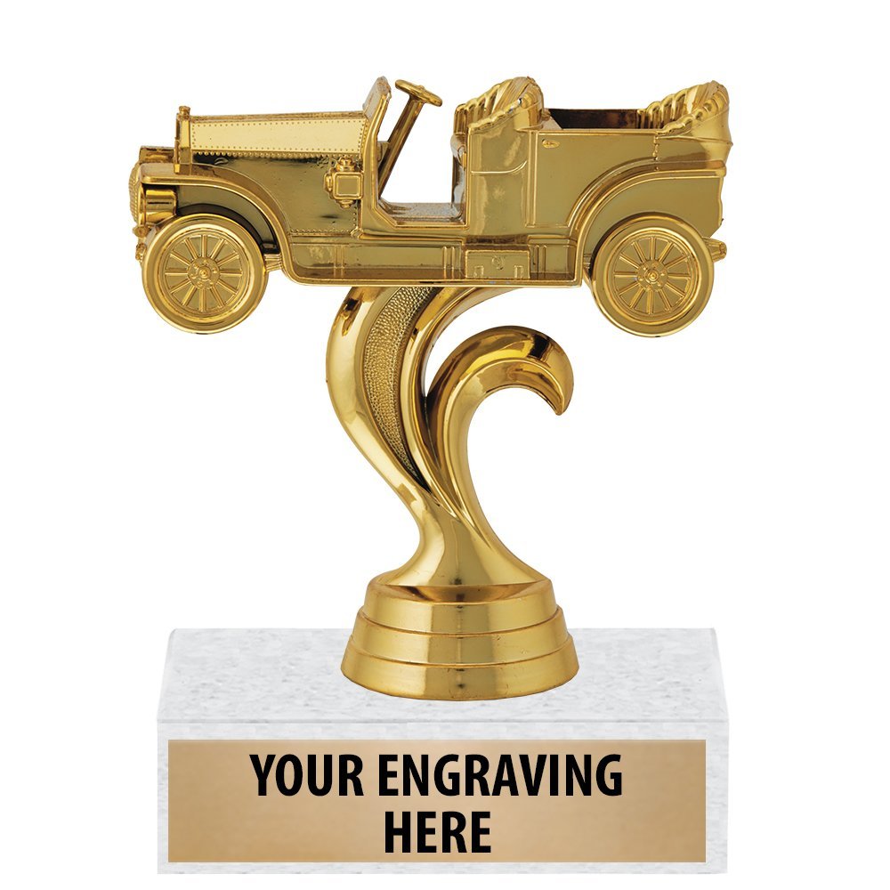 Crown Awards Car Trophies - 4.5" Gold Antique Car Trophies
