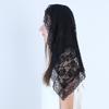 Lace Mantilla Catholic Chapel Veil Head Covering for Church - Latin Mass (Black) view 3