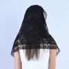 Lace Mantilla Catholic Chapel Veil Head Covering for Church - Latin Mass (Black) view 4