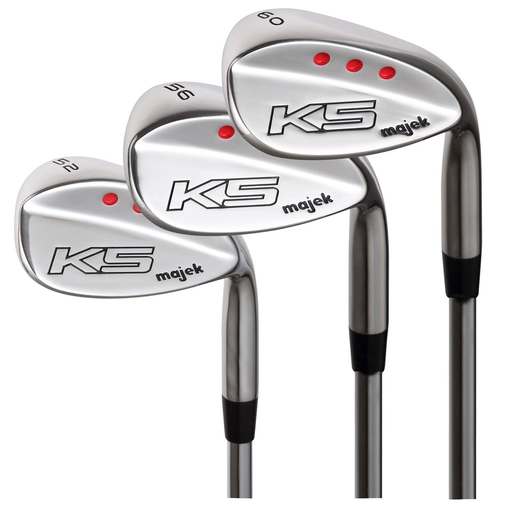 Majek Golf Men's Complete Wedge Set: 52 Gap Wedge (GW), 56 Sand Wedge (SW), 60 Lob Wedge (LW) Right Handed Regular Flex Steel Shaft