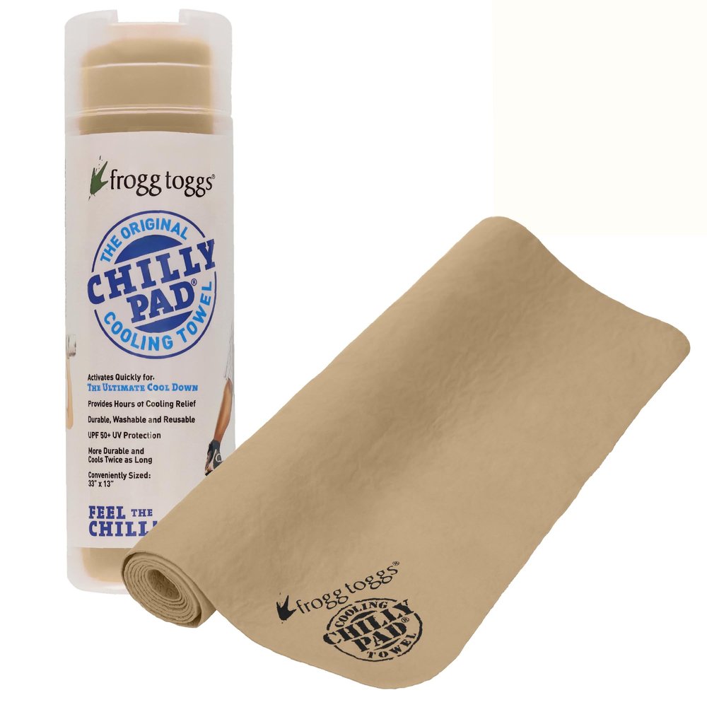 FROGG TOGGS Chilly Pad, Instant Cooling Towel, long lasting, reusable, Sports and Outdoors Neck Towel 33x13, Sand