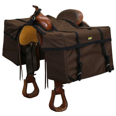 TrailMax Over-The-Saddle Pack Pannier Bags; Panniers Fit Most Western & Endurance Riding Saddles; Ideal for Hunting Camp & Packing Gear; Durable; Brown