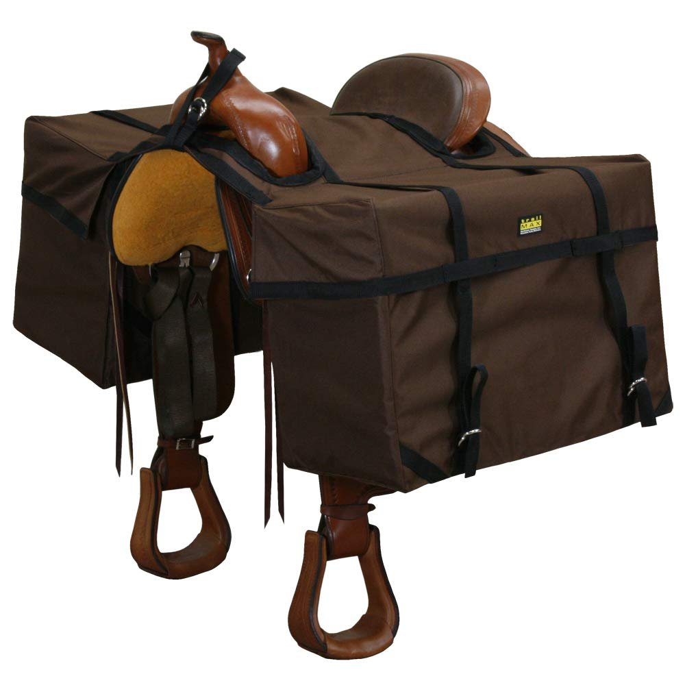 TrailMax Over-The-Saddle Pack Pannier Bags; Panniers Fit Most Western & Endurance Riding Saddles; Ideal for Hunting Camp & Packing Gear; Durable; Brown