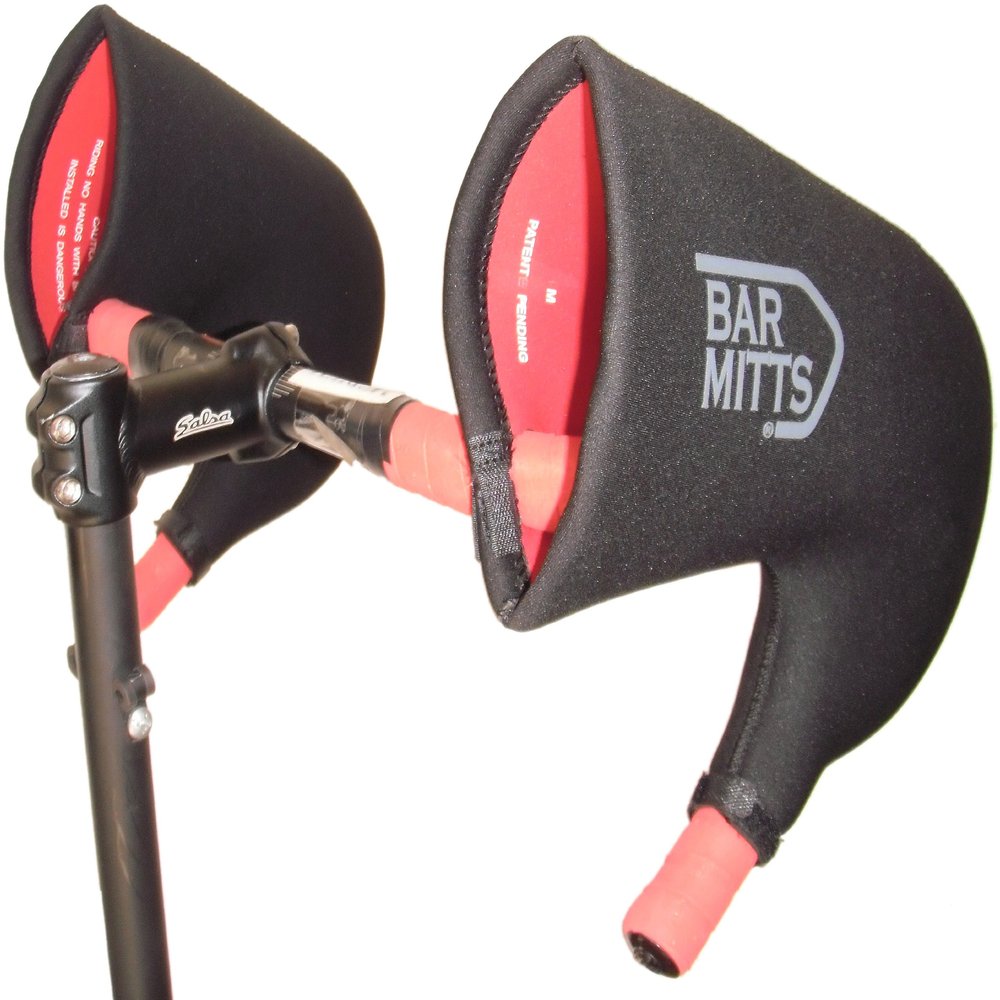 Bar Mitts Cold Weather Road Bicycle Handlebar Mittens fits Campy/SRAM/Shimano Shifters with Internally Routed Cables, Small , Black