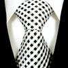Neckties By Scott Allan - Black and White Men's Checkered Tie view 2
