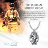True Faith Jewelry Sterling Silver St Florian Fire Fighter Shield Medal Patron Saint Pendant Necklace, 1 Inch view 2
