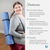 EcoWise Flat Mat, Pilates or Yoga Exercise Mat, Home Gym Studio, Blue view 4
