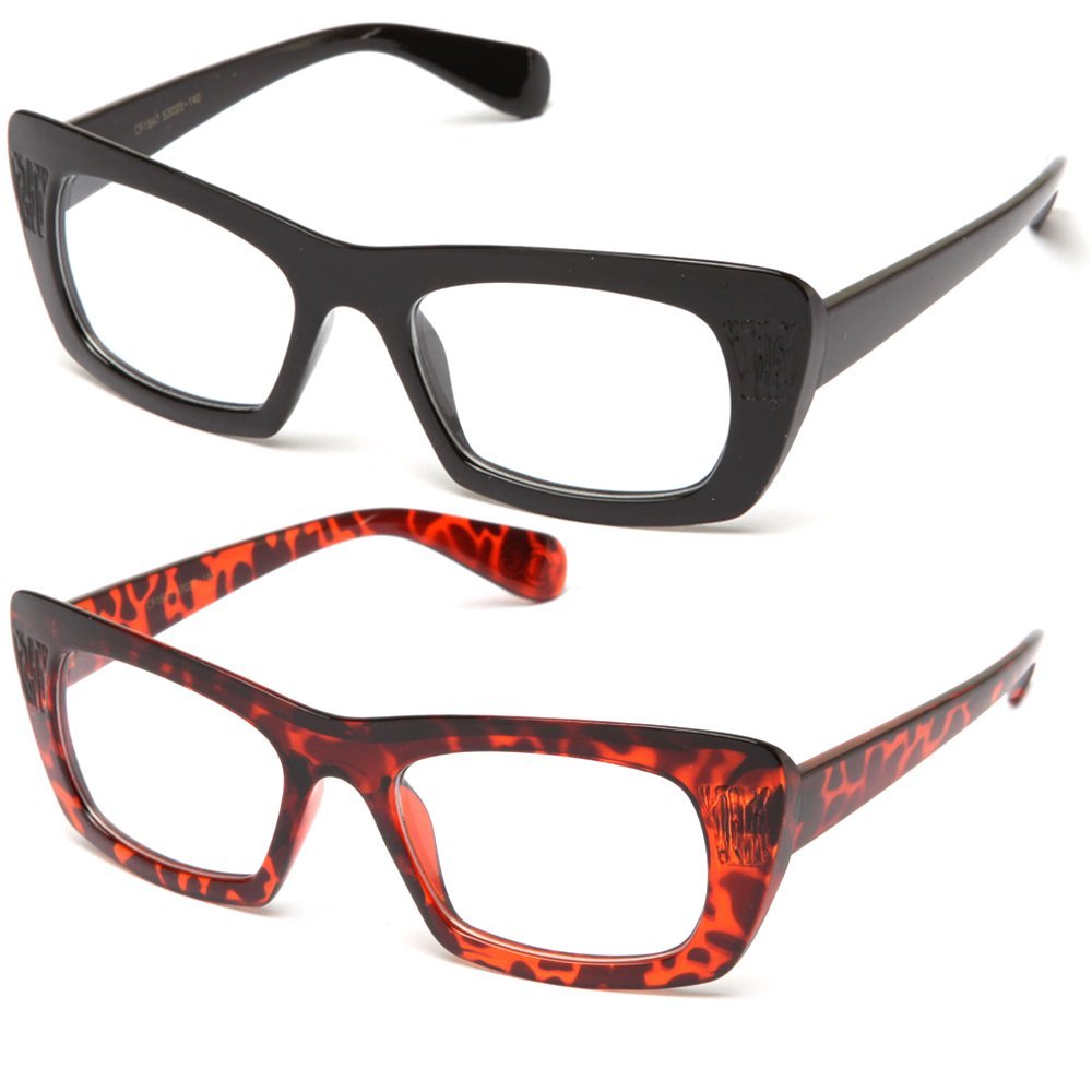 Newbee Fashion - Thick Frame Cateye Celeb Fashion Clear Glasses
