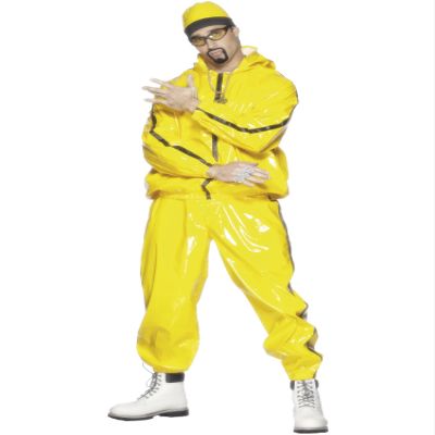Smiffys mens Rapper Suit Adult-Sized Costume, Yellow, M - US Size 38"-40"