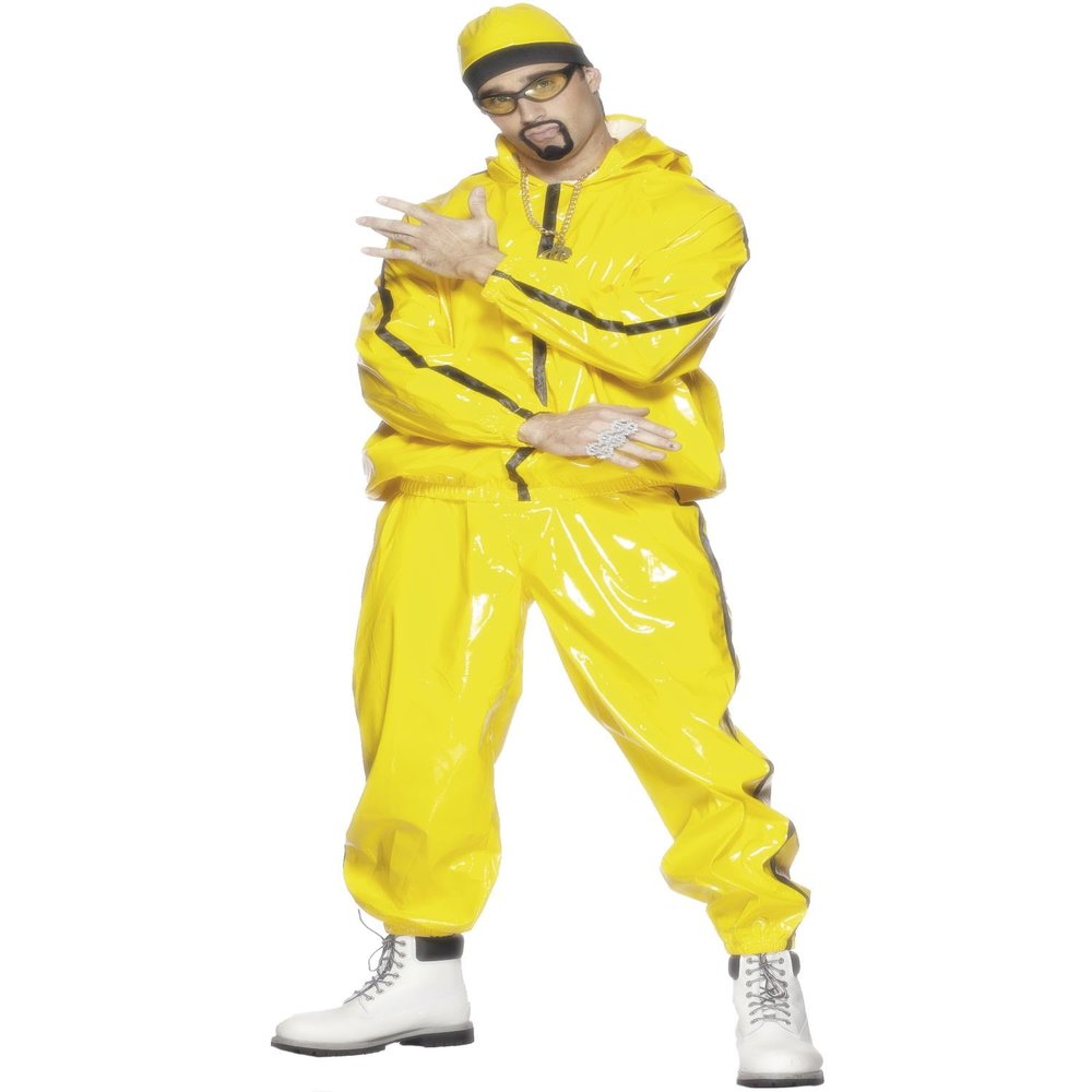 Smiffys mens Rapper Suit Adult-Sized Costume, Yellow, M - US Size 38"-40"