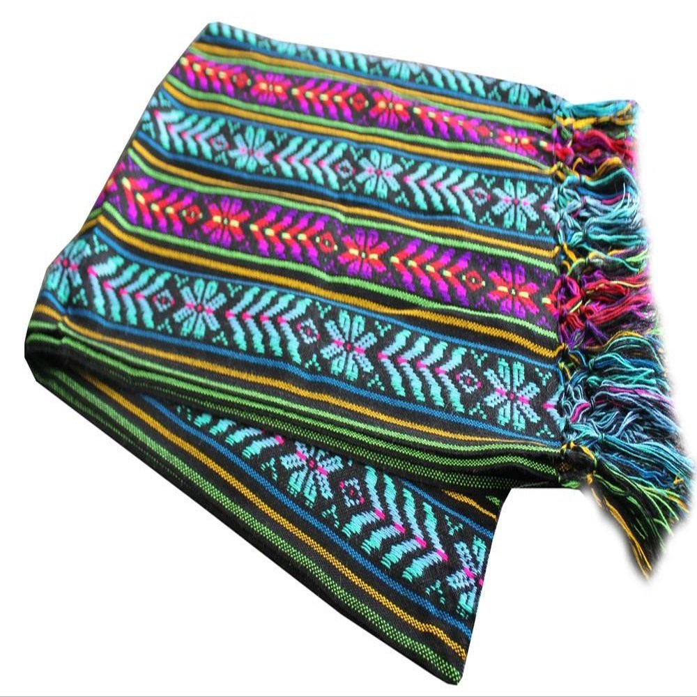 Del Mex Mexican Rebozo Shawl Blanket Doula (X-large (9 ft x 5 ft), Black)