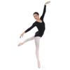 EUROTARD Womens Plus Size Long Sleeve Leotard with Cotton(10265P) -BLACK -2X view 1