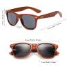 Long Keeper Wood Sunglasses for Men Women Vintage Real Wooden Arms Glasses (Brown, Grey) view 2