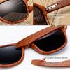 Long Keeper Wood Sunglasses for Men Women Vintage Real Wooden Arms Glasses (Brown, Grey) view 3