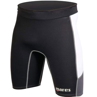 Mares Men's Trilastic Rash Guards Shorts - Durable Lightweight Quick-Drying UPF 50+ Sun Protection Water Sports Swimsuit Bottoms, Black/White, Medium