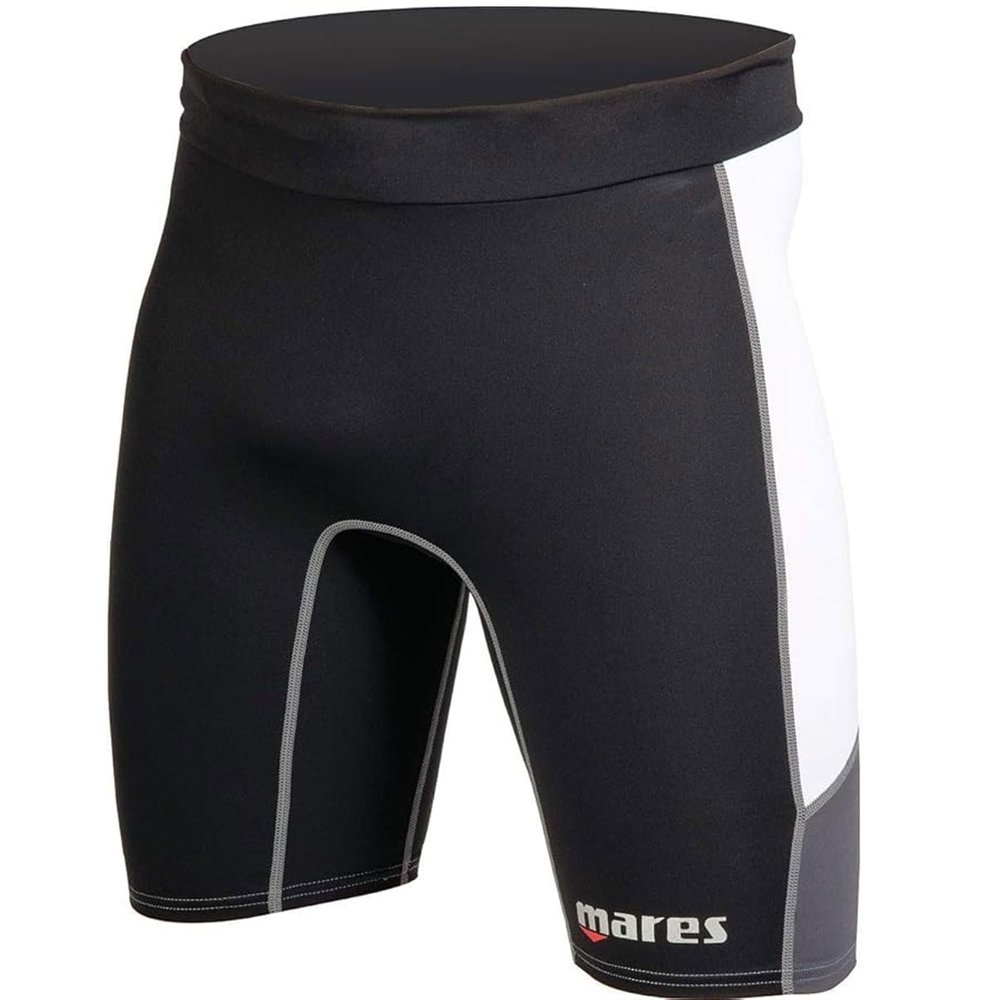 Mares Men's Trilastic Rash Guards Shorts - Durable Lightweight Quick-Drying UPF 50+ Sun Protection Water Sports Swimsuit Bottoms, Black/White, Medium