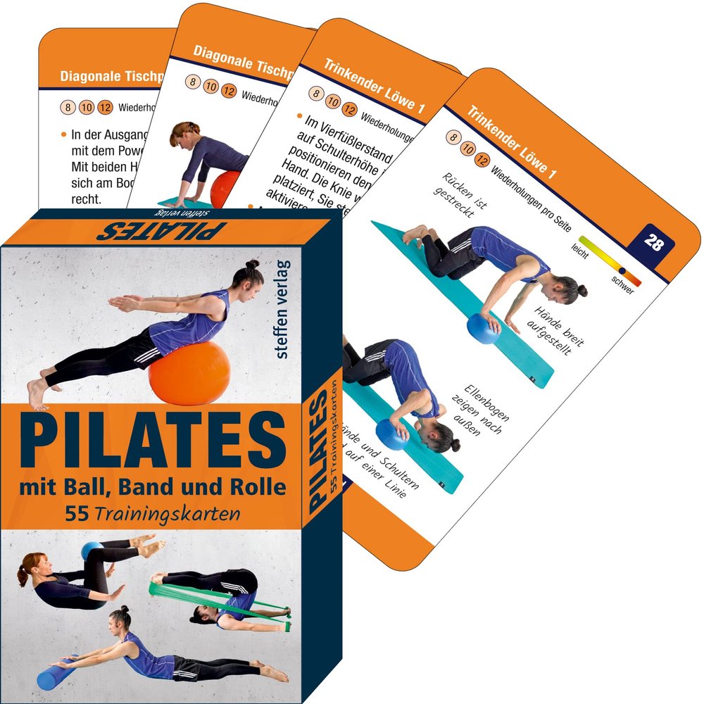 Pilates with Ball, Band and Roll: 55 Training Cards (Training Series by Ronald Thomschke)