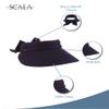 Scala Women's Deluxe Big Brim Cotton Visor with Bow, White, One Size view 3
