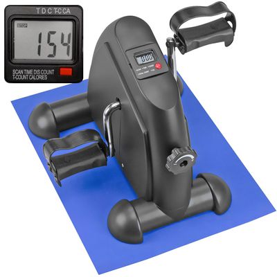 DMI Under Desk Bike Pedal Exerciser, Ellipse Leg Exerciser & Under Desk Elliptical with LCD Display, Leg Exerciser While Sitting For Seniors, Work From Home Essentials, Mat and Batteries Included