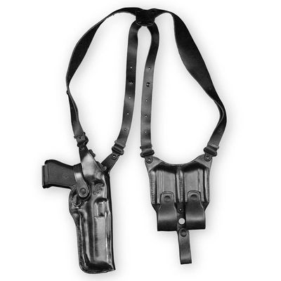 Premium Leather Vertical Shoulder Holster fits, Desert Eagle Fits, All CALIBERS with 6'' Barrel, Right Hand Draw, Black Color #1089#