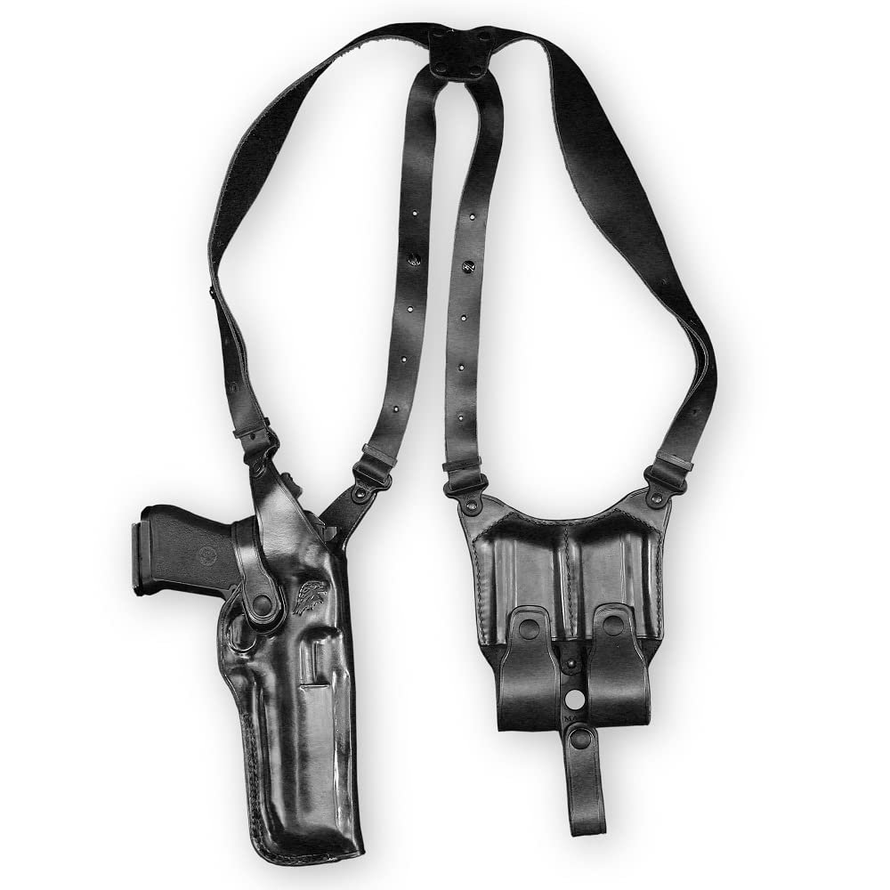 Premium Leather Vertical Shoulder Holster fits, Desert Eagle Fits, All CALIBERS with 6'' Barrel, Right Hand Draw, Black Color #1089#