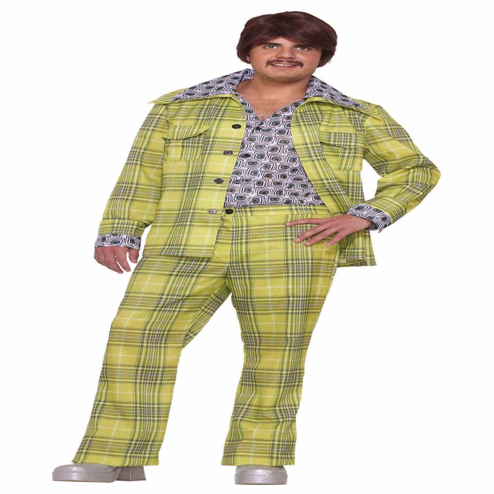 Rubies Plaid Leisure Suit Costume for Adults, Men's Standard Yellow