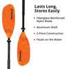 SeaSense XTreme 2 Kayak Paddle, Orange-Yellow, 96 - Fiberglass Reinforced Nylon Blades, 2-Piece Construction - Great for Sport, Sea, Whitewater, Recreational & Fishing Kayaking view 2