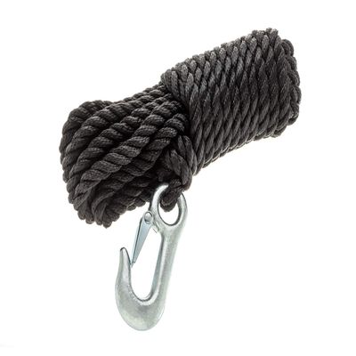 Attwood 11739-2 Poly Winch Rope with Steel Hook (3/8-Inch x 20-Feet)