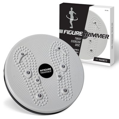 Daiwa Felicity Figure Trimmer Ab Twister Board - Waist Twister Machine for Core & Abs Exercise - Waist Twisting Fitness Tool, Dizzy Disc Twist Board for Slimming Workout with Magnets Reflexology (Gray)