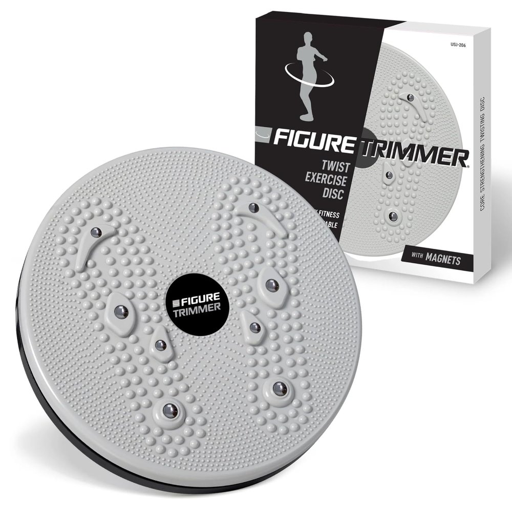 Daiwa Felicity Figure Trimmer Ab Twister Board - Waist Twister Machine for Core & Abs Exercise - Waist Twisting Fitness Tool, Dizzy Disc Twist Board for Slimming Workout with Magnets Reflexology (Gray)