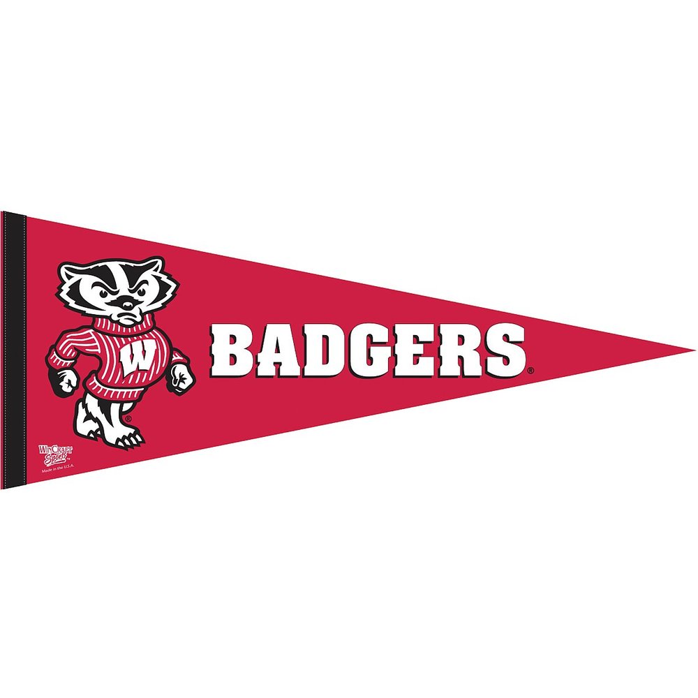 NCAA 58637081 University of Wisconsin Premium Pennant, 12" X 30"