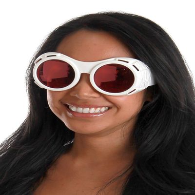White/Red Hyper Vision Goggles - Plastic Frames with Red Lenses, One Size Fits Most