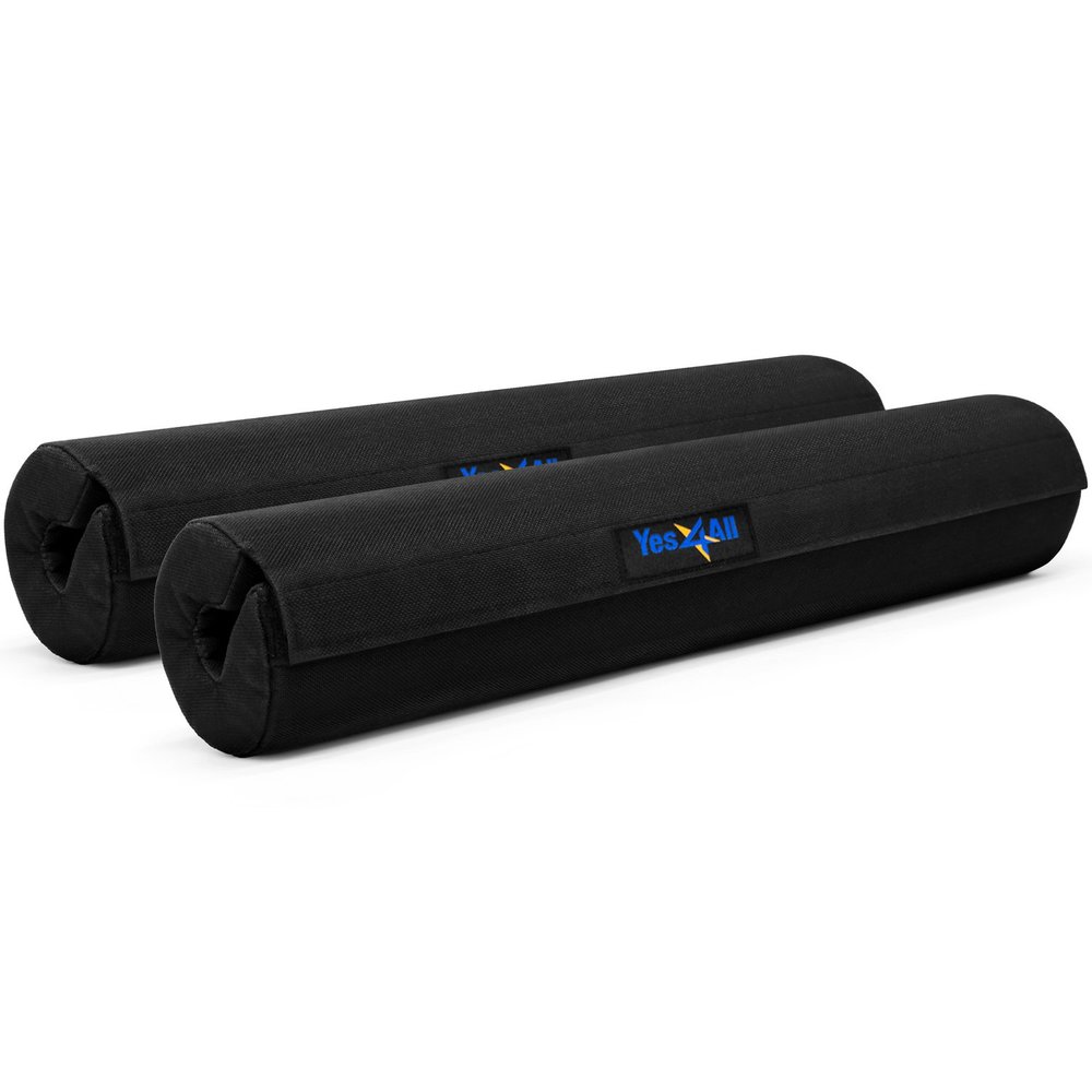 Yes4All Foam Bar Pad Olympic Barbell Pad Barbell Squat Pad Barbell Neck Pad for Squats, Hip Thrusts Weight Lifting Bar Pad (Black, Set of 2)